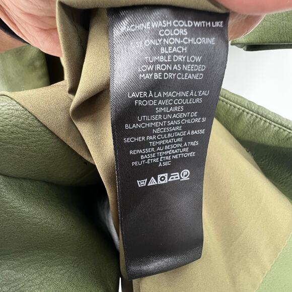 Free People Women's Trinity Faux Leather Trench Coat Long Sleeve Green Size XS - Picture 12 of 13